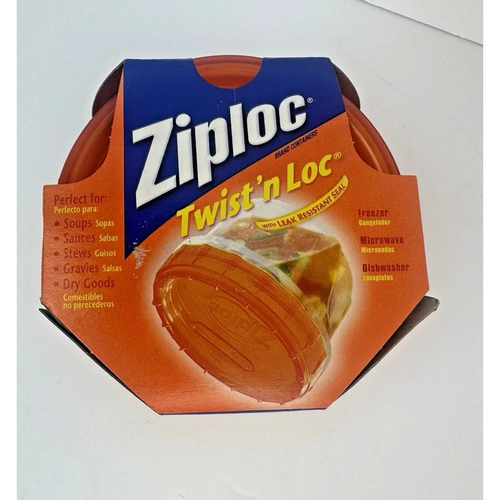 Ziploc Twist 'N Loc Containers Small Round 3 Pack Containers With Lid 16 Oz New